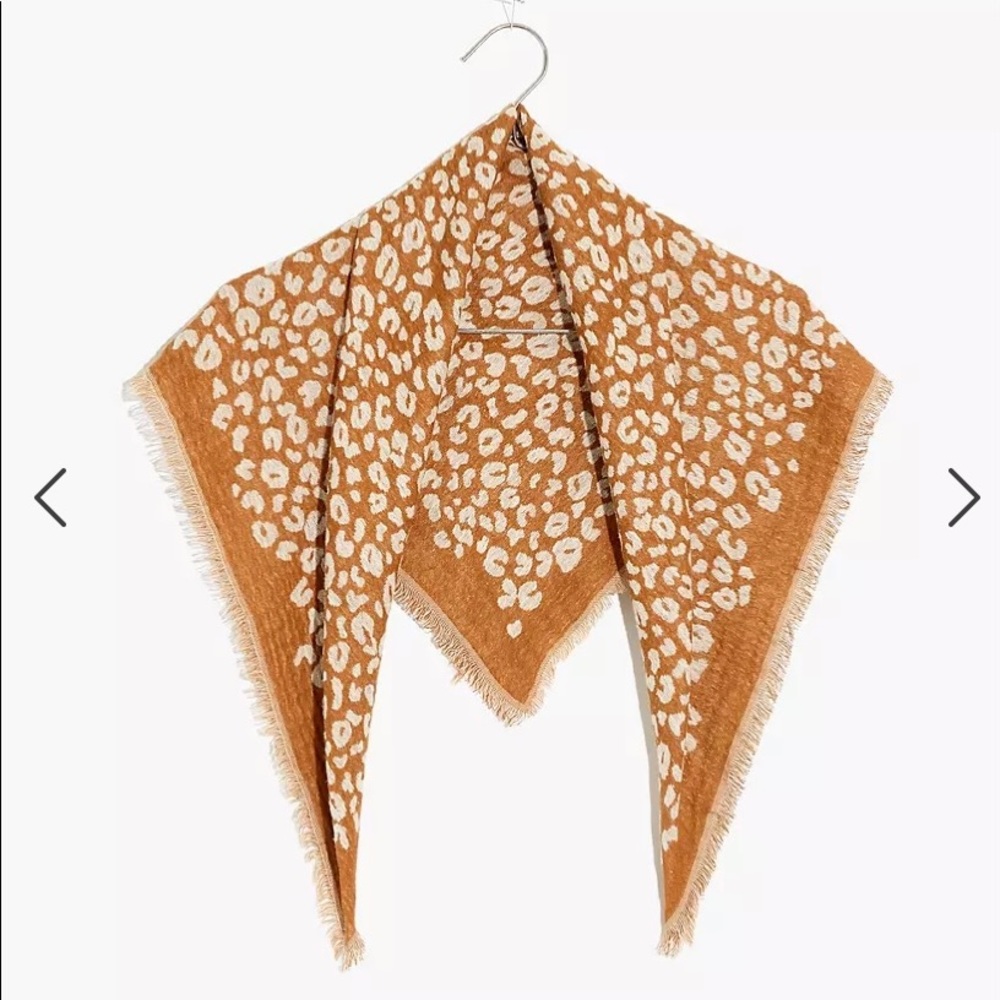 NWT Madewell wool cotton blend bandana scarf, golden pecan